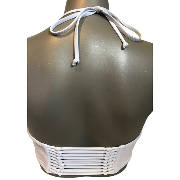 Victoria's Secret PINK White & Pink Knotted Body Wrap Halter Swim Top XS - Picture 2 of 2